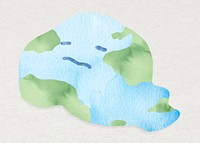 Watercolor melting earth vector design element