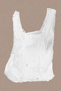 Plastic bag design element in watercolor illustration