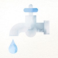 Tap water design element vector  in watercolor illustration
