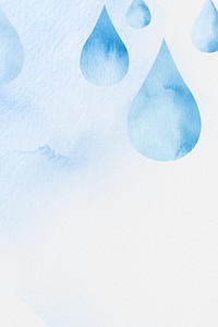 Water drop with blue background watercolor illustration