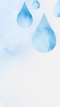 Water drop with blue wallpaper watercolor illustration