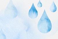 Water drop with blue background watercolor illustration