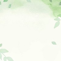 Environment green watercolor background vector with leaf border illustration                                                                  