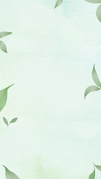 Leaf border environment background vector in watercolor illustration                                                                            