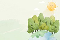 Environment background vector cute sunshine watercolor