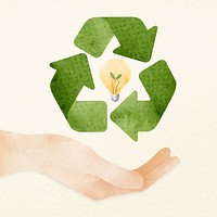 Hand supporting recycle idea design element