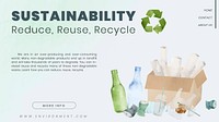 Editable environment presentation template vector with sustainability text in watercolor