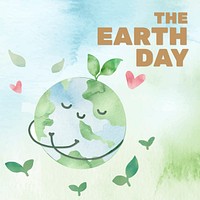 Earth day campaign in watercolor illustration