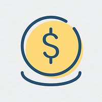 USD coin filled outline icon