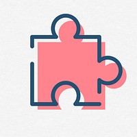 Jigsaw outline icon psd business solution symbol