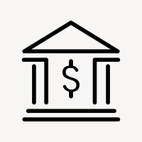 Bank line icon psd financial symbol