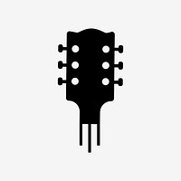 Acoustic guitar  icon flat design in black and white