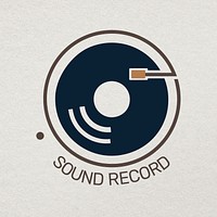 Vinyl record psd logo flat design 