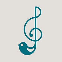 Sol key musical note icon flat design