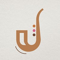 Saxophone psd icon flat design