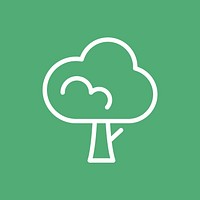 Tree icon vector for business in simple line