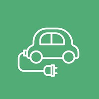 EV car icon for business in simple line