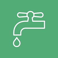Water faucet icon for business in simple line