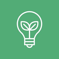 Light bulb environment icon psd for business in simple line