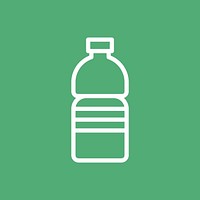 Recyclable water bottle icon vector for business in simple line
