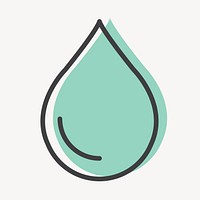 Water drop icon psd for business in simple line