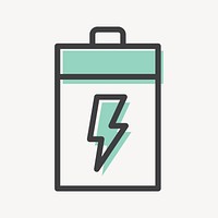 Battery power icon renewable power in simple line