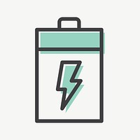 Battery power icon vector renewable power in simple line