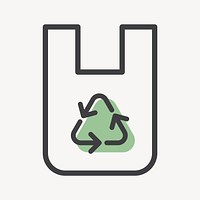 Recyclable bag icon for business in simple line