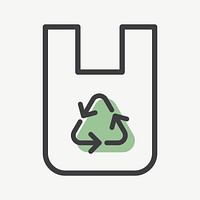 Recyclable bag icon vector for business in simple line