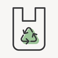 Recyclable bag icon psd for business in simple line