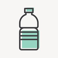 Recyclable water bottle icon psd for business in simple line
