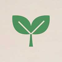 Leaf environment icon in flat design illustration