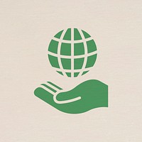 Hand presenting globe icon psd for business in flat design
