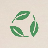 Recycling leaf icon psd earth day symbol in flat graphic