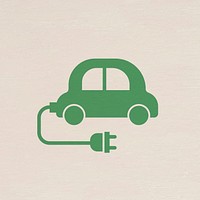 EV car icon vector for business in flat graphic