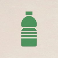 Recyclable water bottle icon vector for business in flat graphic