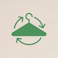 Recyclable cloth hanger icon vector for business in flat graphic