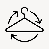 Recyclable cloth hanger icon for business in simple line