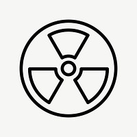 Radiation hazard symbol icon vector in simple line