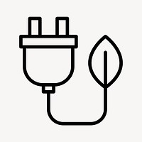 Renewable energy icon psd for business in simple line