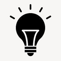 Light bulb icon psd for business in flat graphic