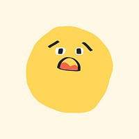 Fearful face sticker psd doodle emoticon icon