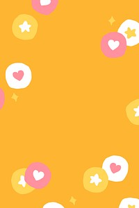 Background vector with cute social media icons on orange