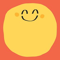 Cute smiley emoticon yellow illustration with design space