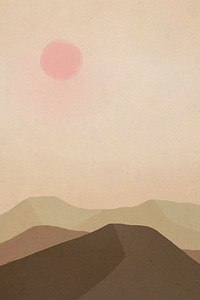 Landscape background of mountains with the sun illustration