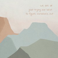 Dreamy motivational quote template for social media on landscape background