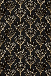 Gatsby palmette patterns on dark background