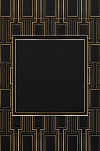 Art deco frame with geometric pattern on dark background