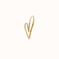 Cute doodle heart vector in glitter gold