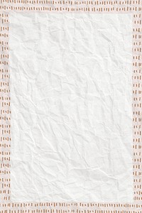 Brown frame vector in dashed line pattern on crumpled paper background